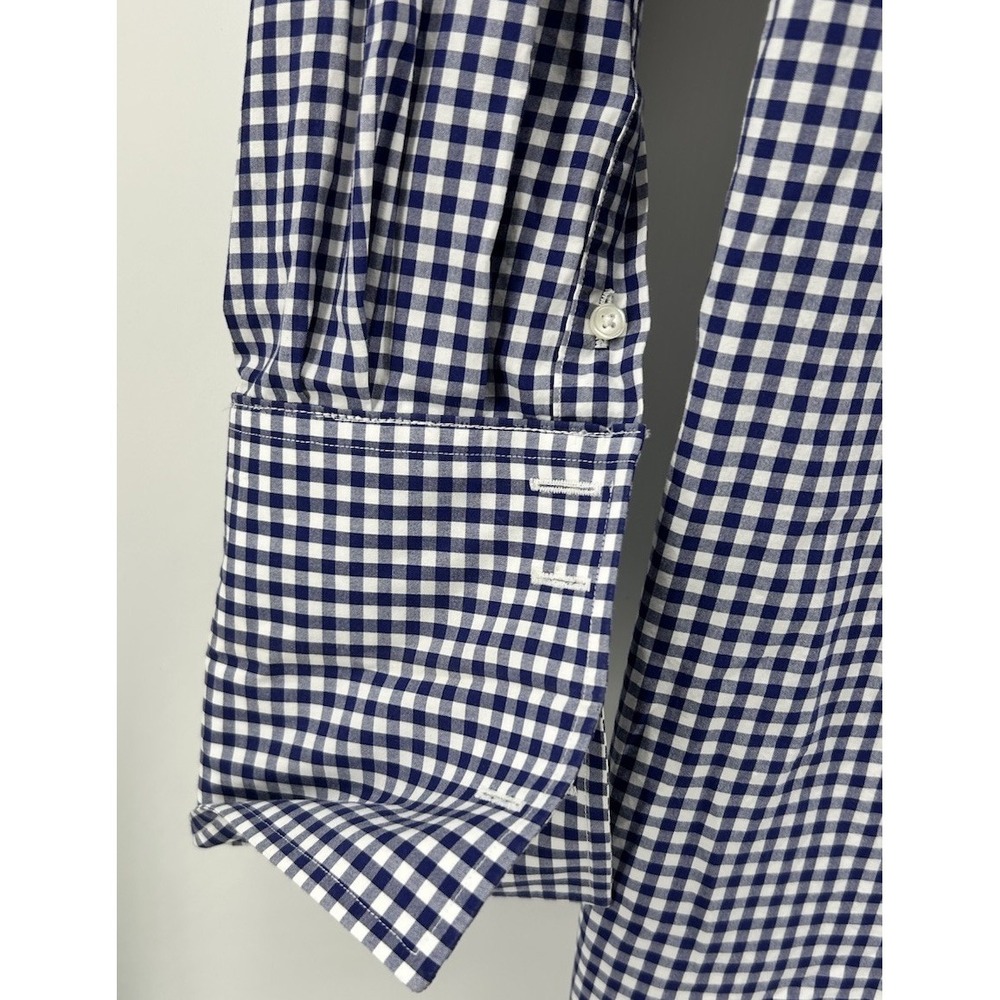 Pink Thomas Pink Classic Fit Long Sleeve Button Down Blue Checkered 17/35 - Picture 5 of 5
